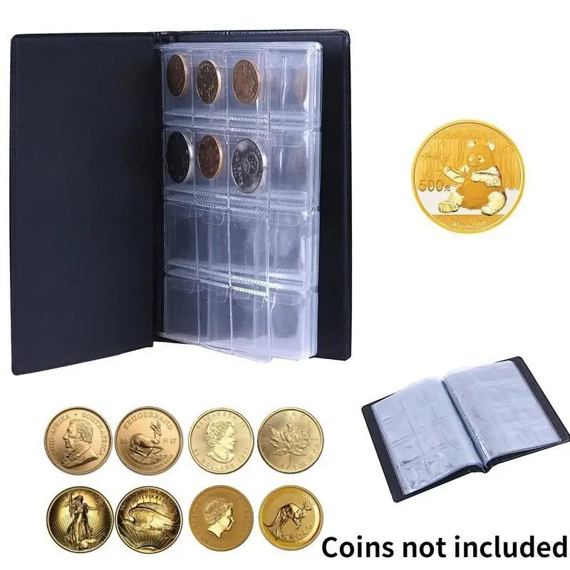 120-Pocket Coin Collection Album – 10 Page Coin Holder Book Coin Collection Album Axl