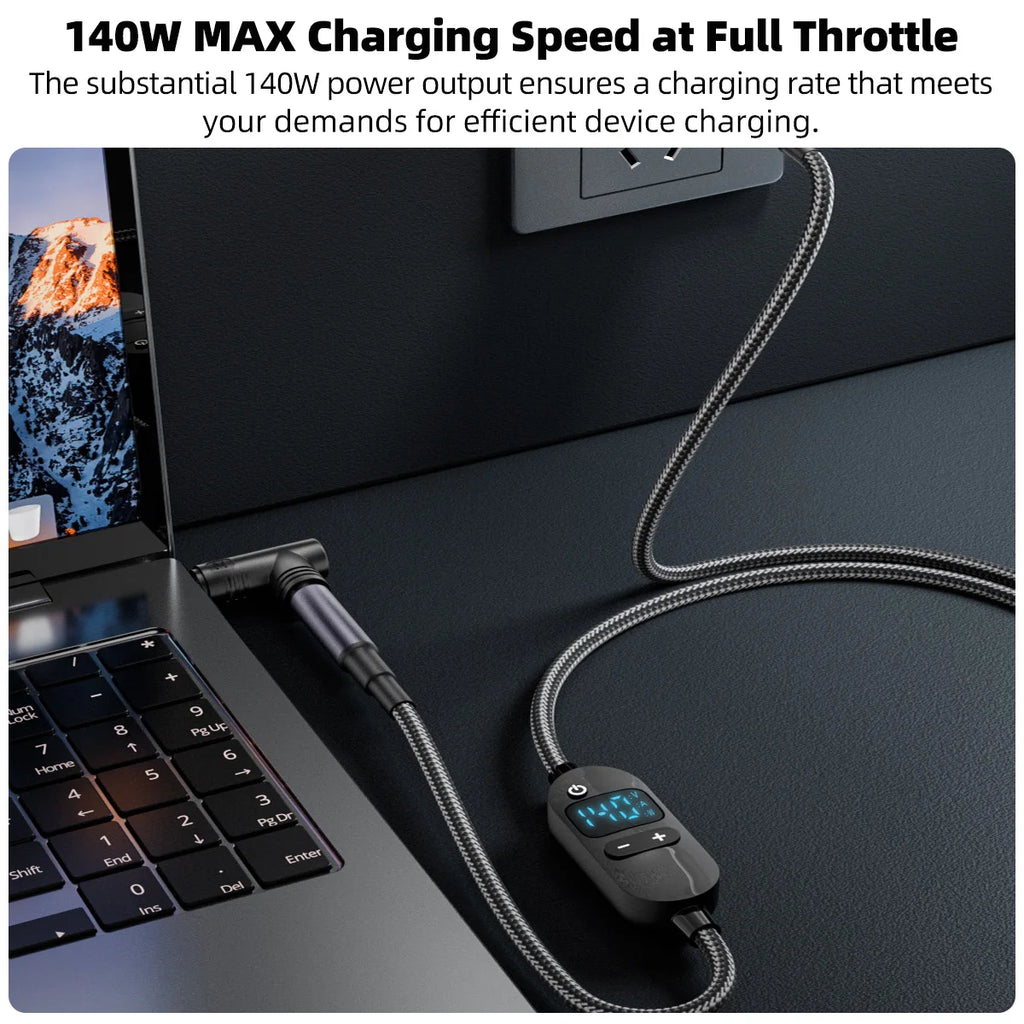 140W USB-C to DC Boost Converter Cable | 5V–28V Adjustable USB-C Power Cable Axl