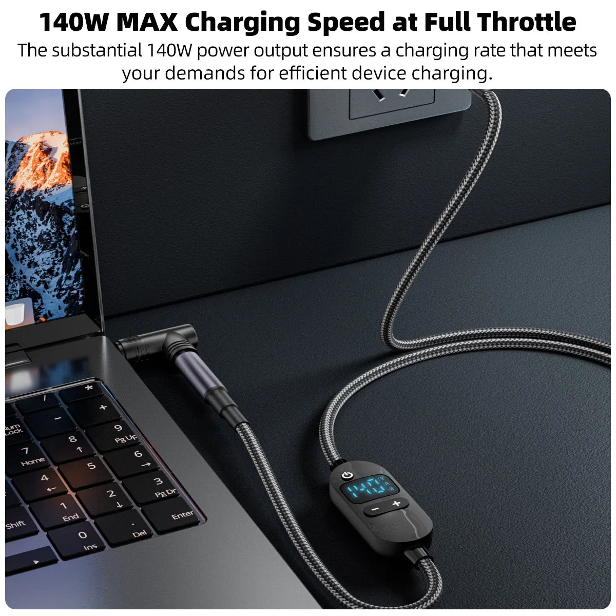 140W USB-C to DC Boost Converter Cable | 5V–28V Adjustable USB-C Power Cable Axl