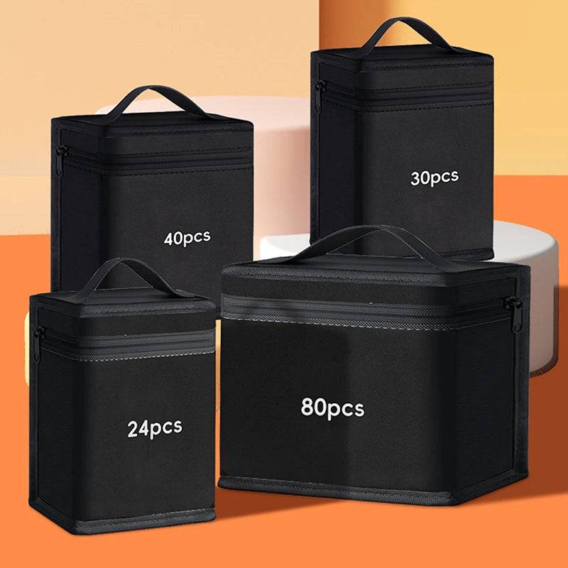 120-Slot Marker Pen Storage Bag | Large Canvas Roll-Up Organizer Marker Pen Organizer Axl
