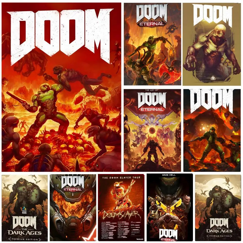 DOOM Eternal HD Game Poster – Waterproof Wall Art Decor Wall Art Poster Axl