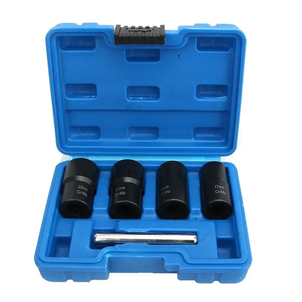 4-Pc Lug Nut Extractor Socket Set 17/19/21/22mm Car Tire Tool Nut Extractor Set Axl