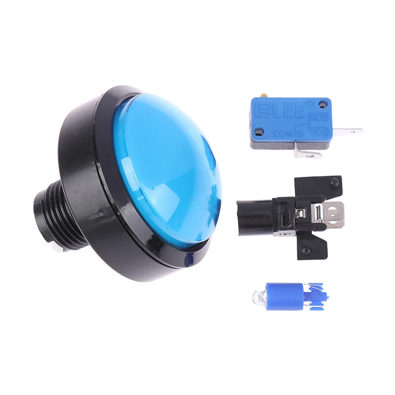 60mm LED Arcade Button with Microswitch – DIY Game Machine Arcade Button Axl Blue