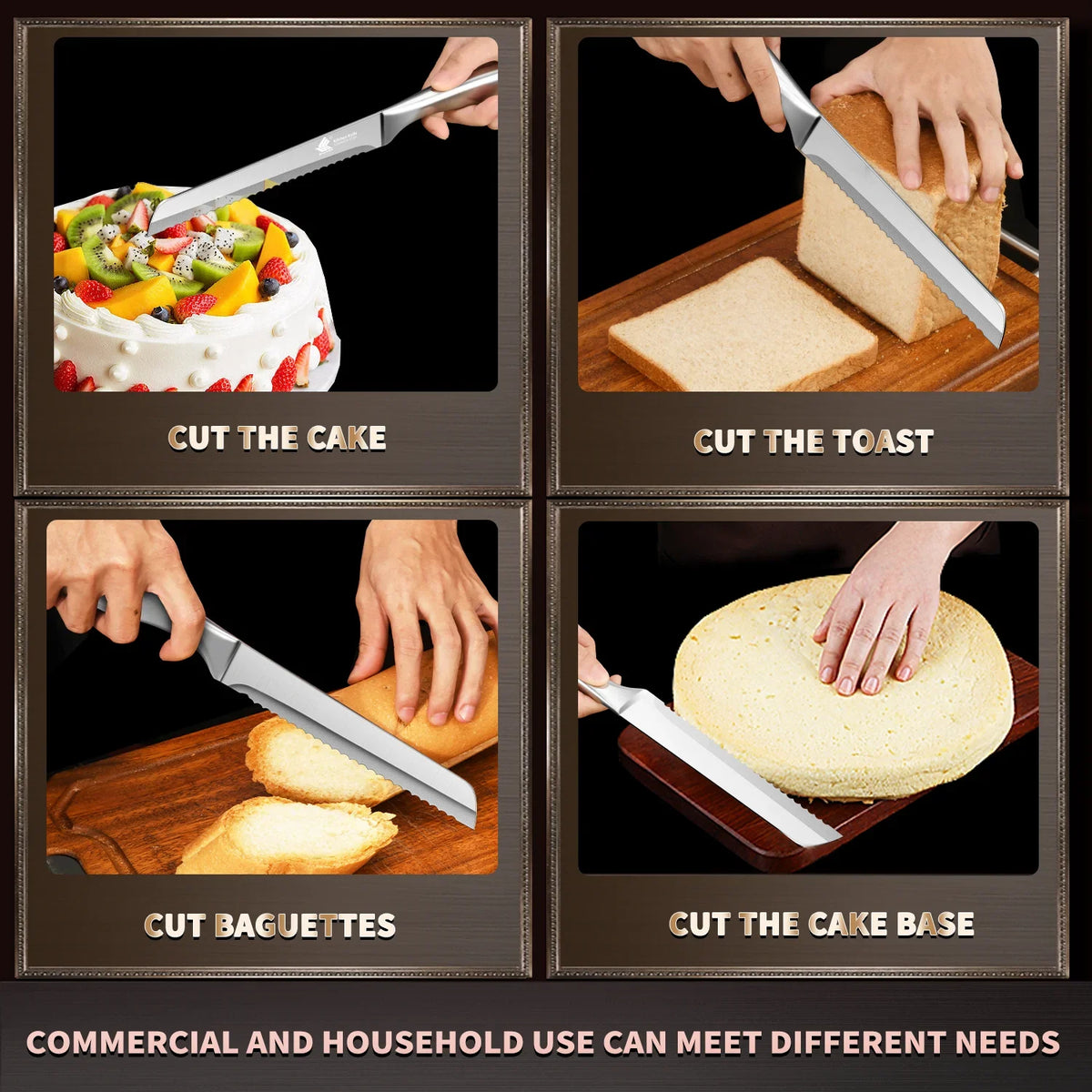 PLYS Stainless Steel Bread Knife – Cake, Fruit & Baking Slicer Bread Knife Axl
