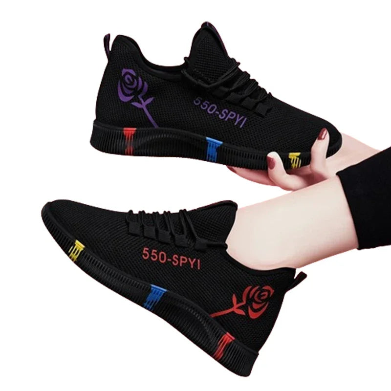 Women's Lightweight Air Mesh Platform Sneakers | Casual Flats Women's Platform Sneakers Axl