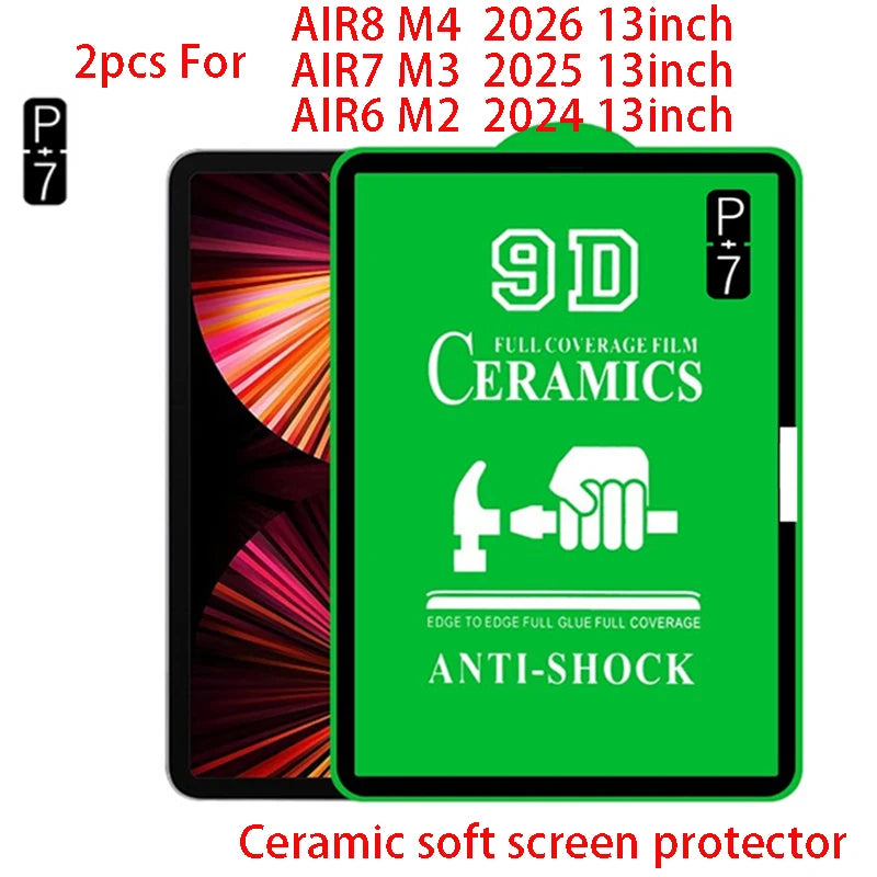 2-Pack HD Soft Screen Protector – iPad Air 13" 2024–2026 Tablet Screen Protector Axl For air6 13 2024 M2