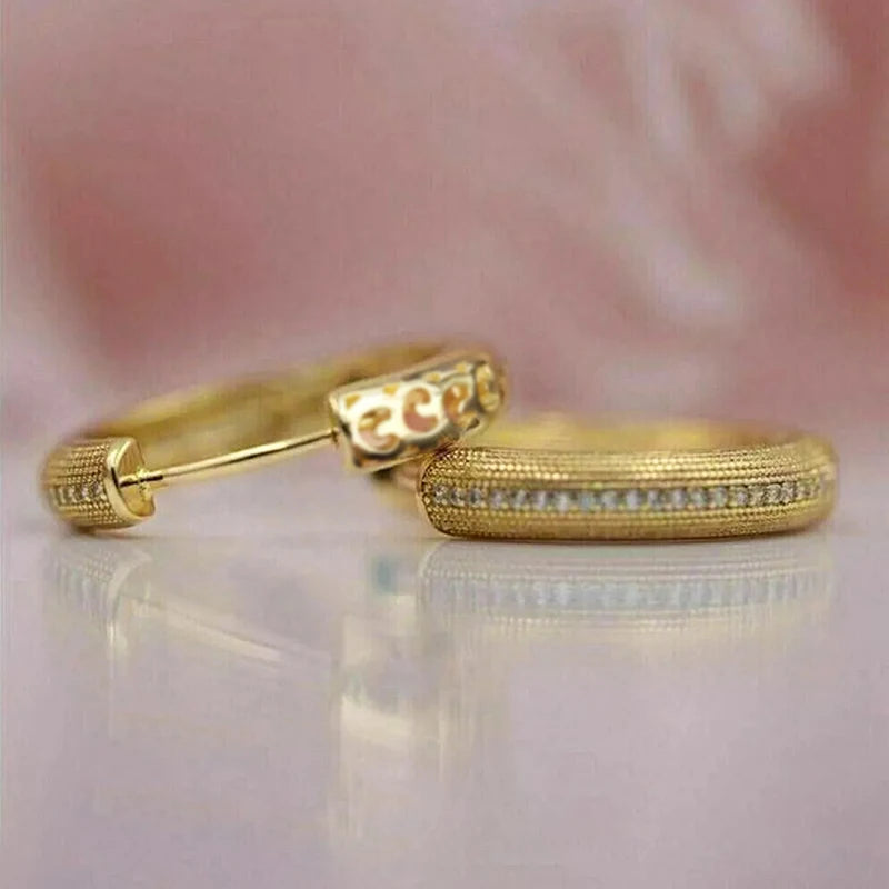 Huitan Gold Hoop Earrings – Cubic Zirconia for Women Hoop Earrings Axl