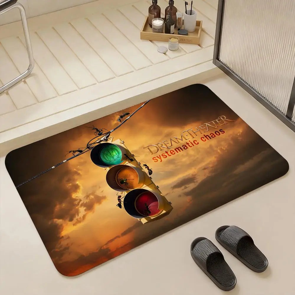 Dream Theater Band Flannel Floor Mat – Non-Slip Indoor Rug Flannel Floor Mat Axl