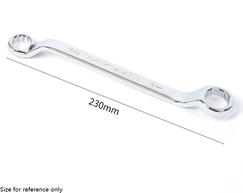 Double End Offset Ring Spanner – Chrome Vanadium Steel Wrench Box End Wrench Axl 16-18mm