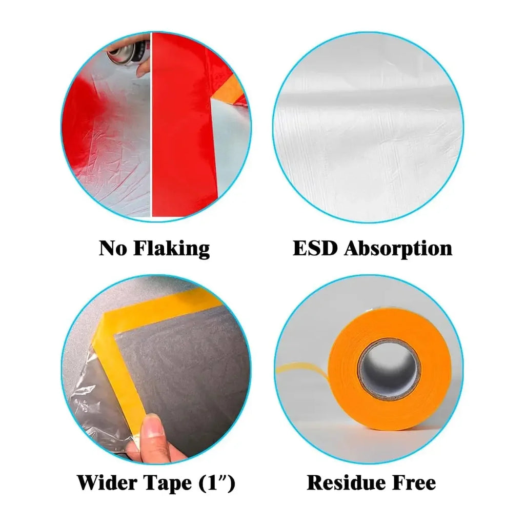 Pre-Applied Masking Tape & Drip-Proof Drop Cloth | Paint Guard Masking Tape Drop Cloth Axl