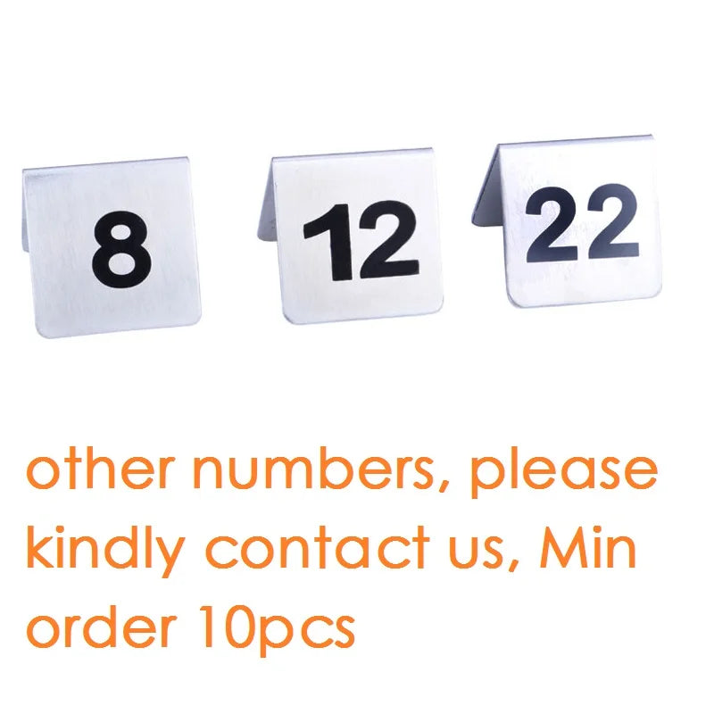 Stainless Steel Tent Table Number Cards 1–100 | 10–35 Pcs Table Number Cards Axl