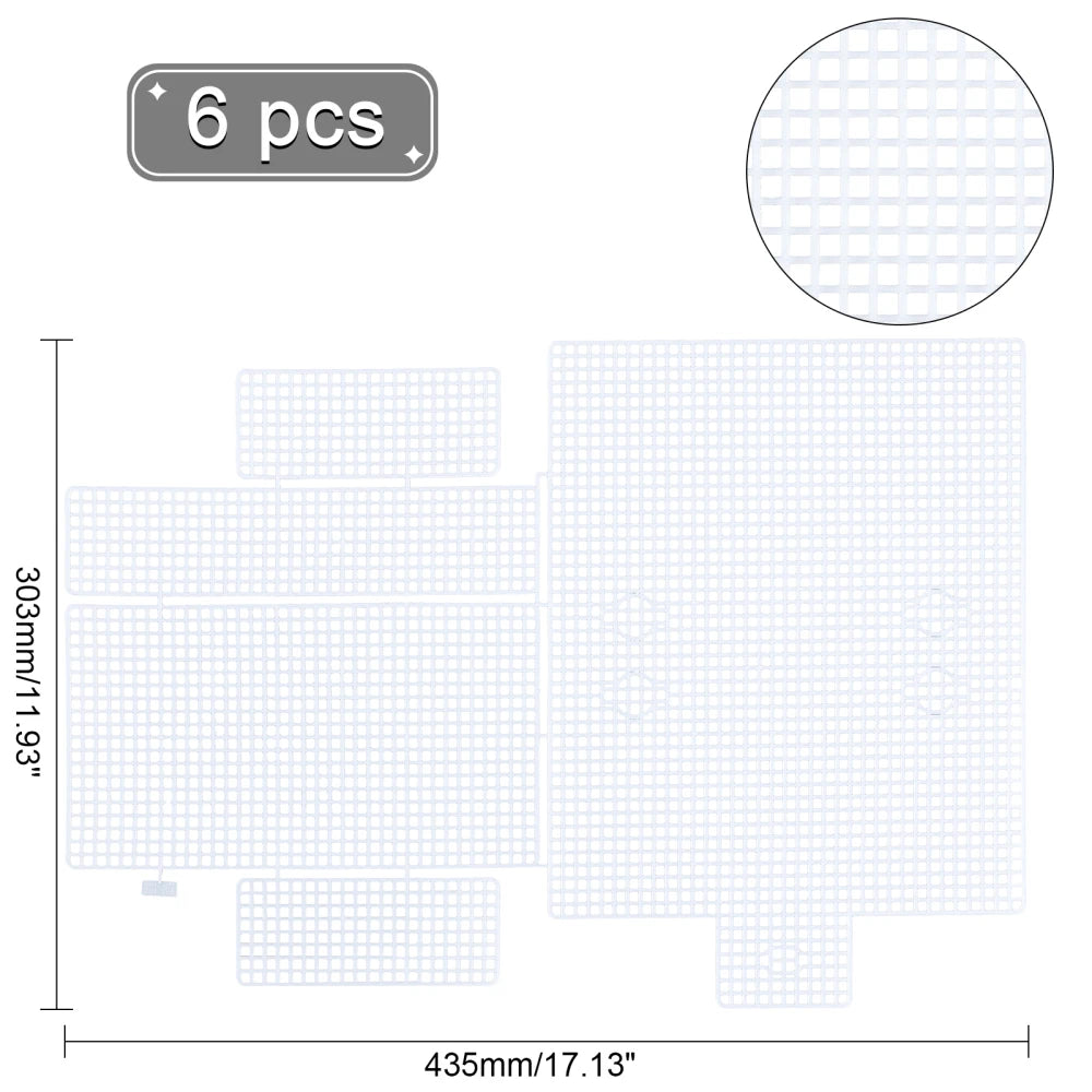 6-Pack Plastic Mesh Canvas Bag Sheets for Knit & Crochet DIY Craft Mesh Canvas Sheets Axl AECH04-04415