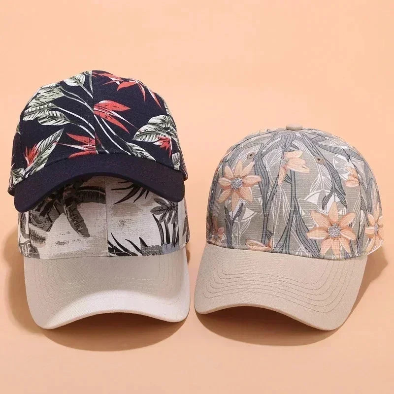 Women's Bohemian Floral Baseball Cap – Adjustable Sun Hat Printed Baseball Cap Axl