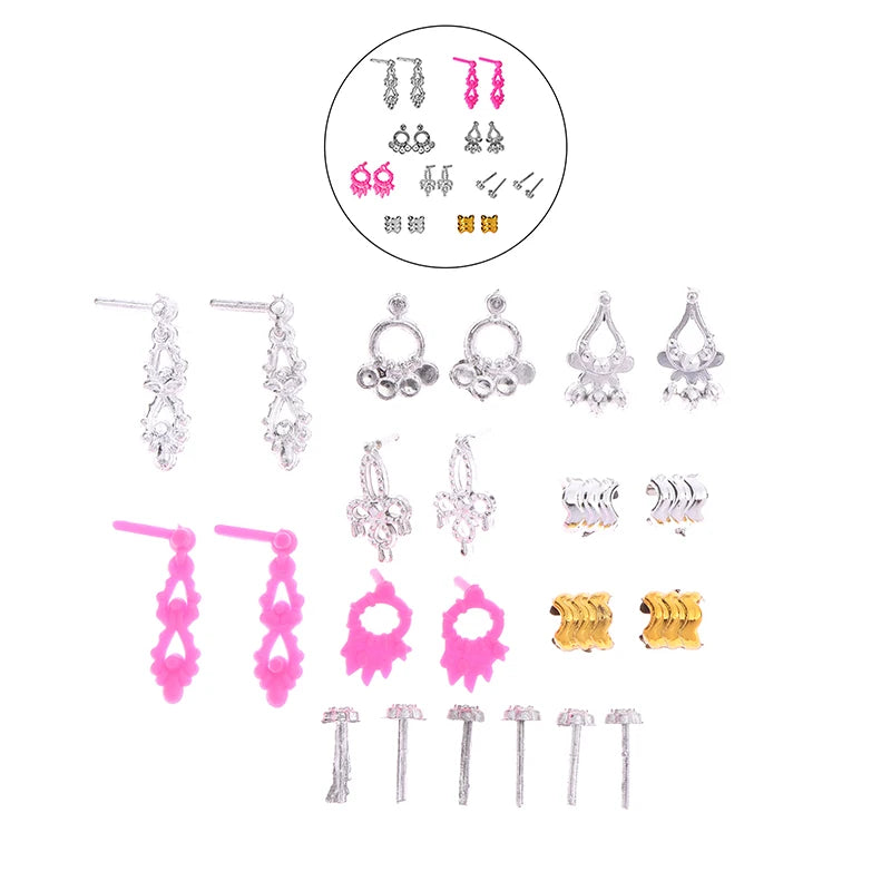 10Pcs Dollhouse Miniature Princess Jewelry Set – Crown & More Doll Accessories Set Axl A2
