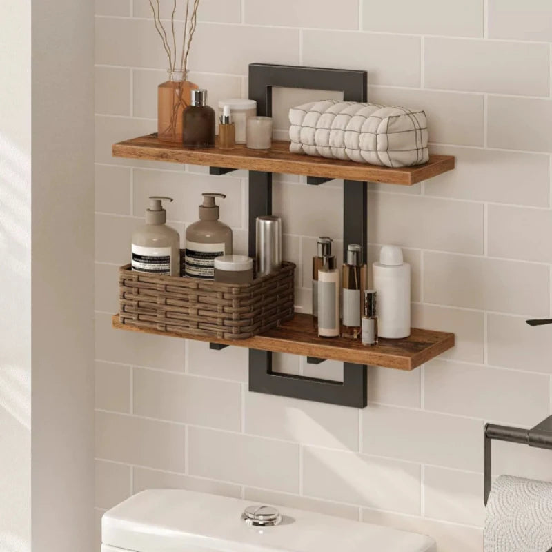 Wall Mounted 2-Tier Storage Shelf – Bathroom & Kitchen Rack Wall Storage Shelf Axl