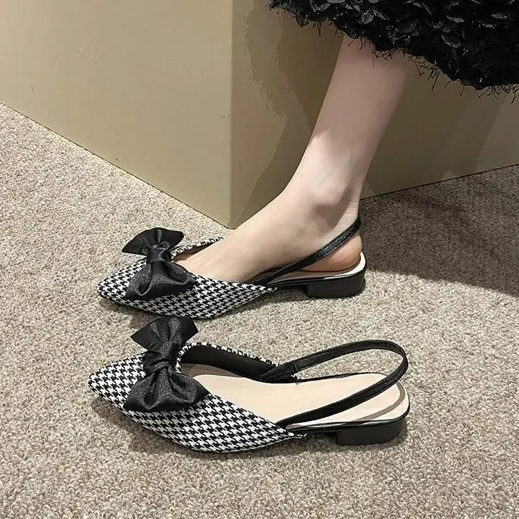 Women's Low Heel Pointed Toe Sandals – Buckle Strap Party Low Heel Sandals Axl