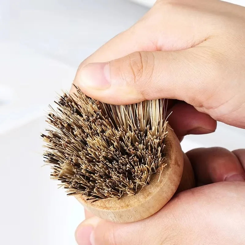 Natural Sisal & Coconut Palm Dish Brush with Lanyard Kitchen Cleaning Brush Axl