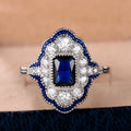 Huitan Blue Enamel Geometric Ring – CZ Women's Fashion Ring Fashion Ring Axl Q047 9