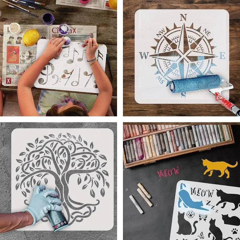 Chakra Symbol Stencil 11.8" – Reusable Mandala DIY Art Stencil DIY Craft Stencil Axl