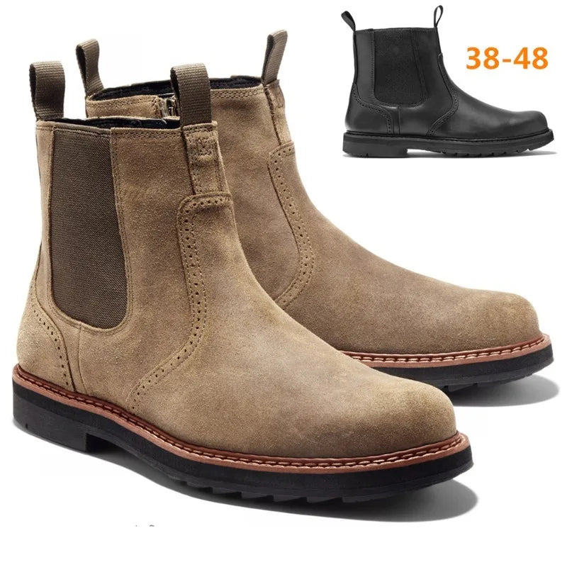 Men's Handmade Chelsea Ankle Boots | Sizes 39–48 | Zip Up Men's Chelsea Boots Axl