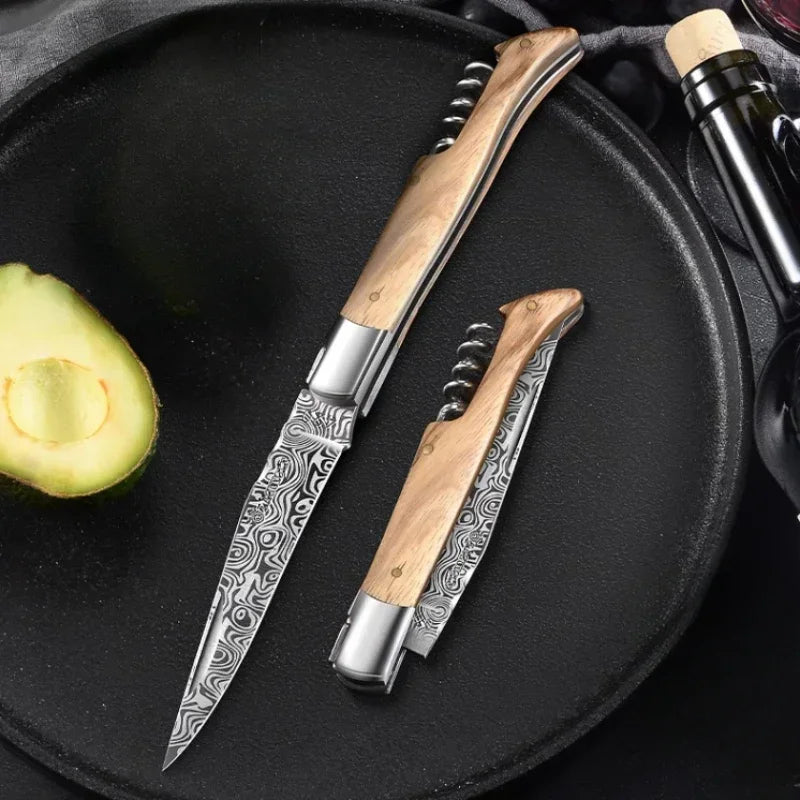 PLYS Damascus Folding Pocket Knife – Sharp Stainless Steel Folding Pocket Knife Axl