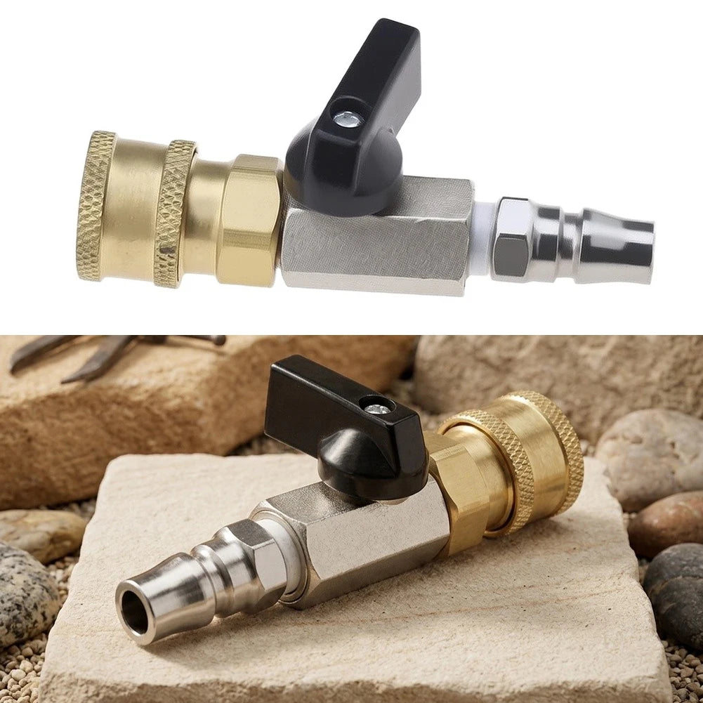 G1/4 Brass Quick Connect Coupler with Ball Valve | Pneumatic Pneumatic Quick Coupler Axl