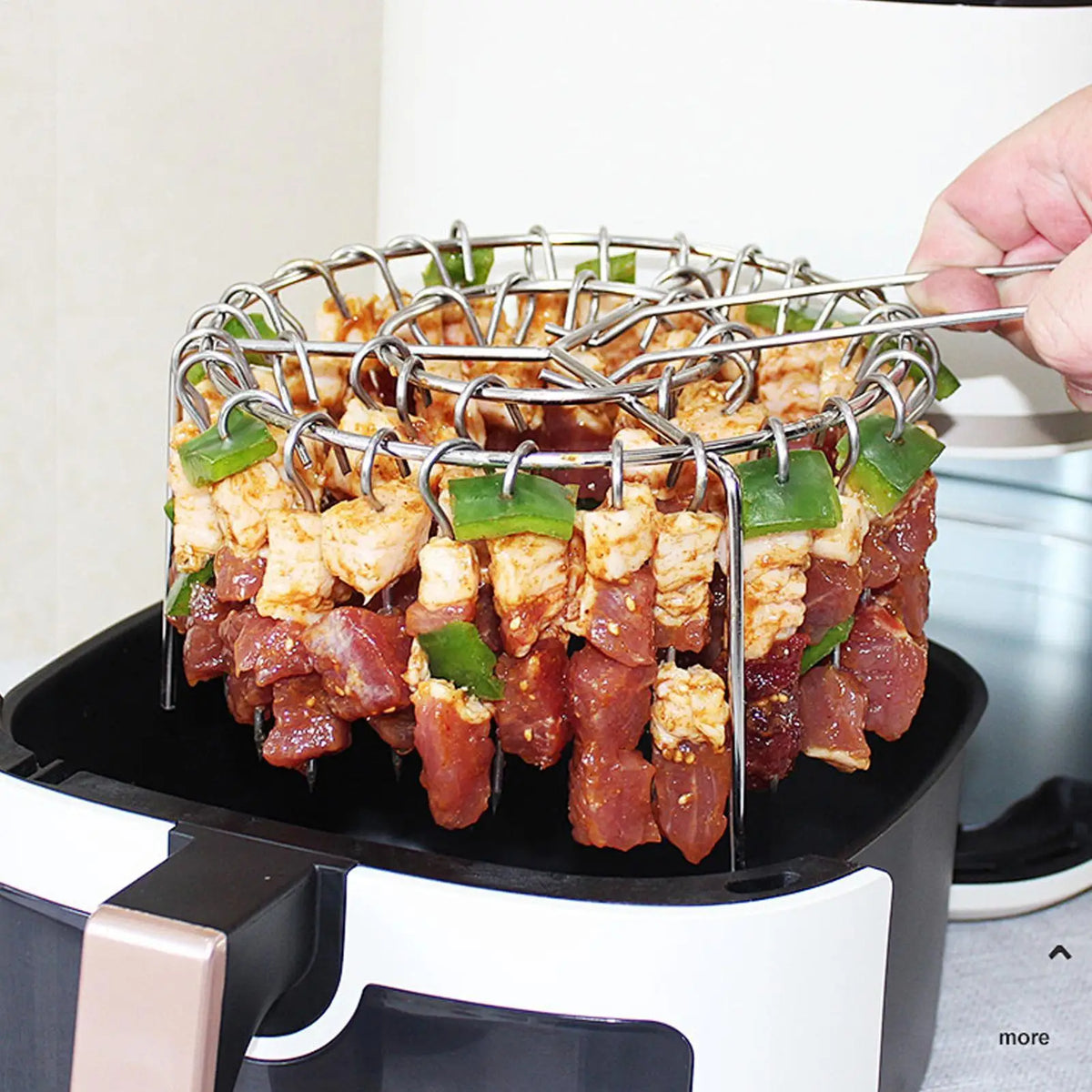 Air Fryer Grill Rack with Stainless Steel Skewers – BBQ Set Air Fryer Grill Rack Axl