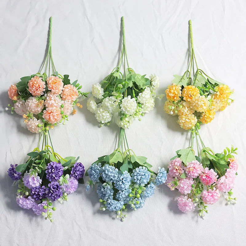 5-Pack Artificial Carnation Bouquet – 10 Heads Silk Flowers Artificial Flower Bouquet Axl