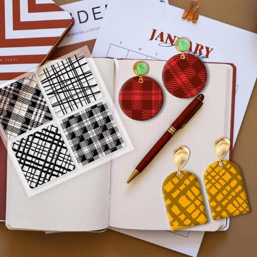 Plaid Clay Texture Mat Stamps – DIY Jewelry & Card Making Clay Texture Stamp Axl