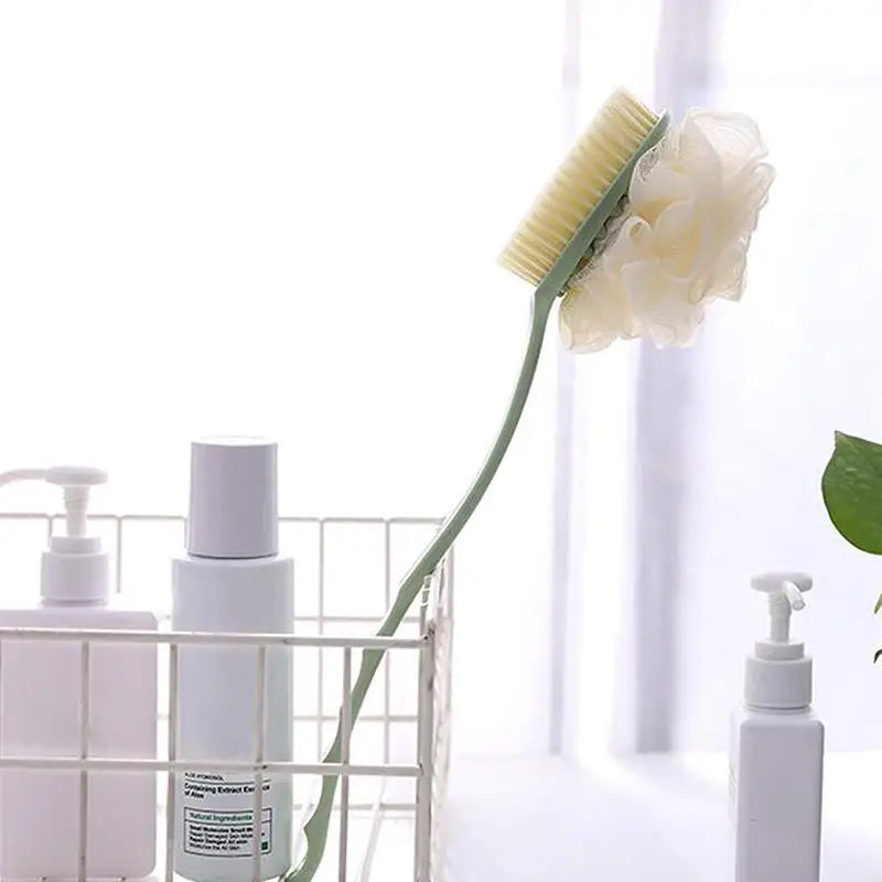 Long Handle Bath Body Brush – Loofah & Bristles Shower Scrubber Bath Body Brush Axl