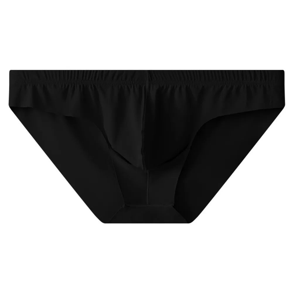 Men's Ice Silk Briefs – Soft Mid-Waist Triangle Underwear M–2XL Men's Briefs Axl Black M