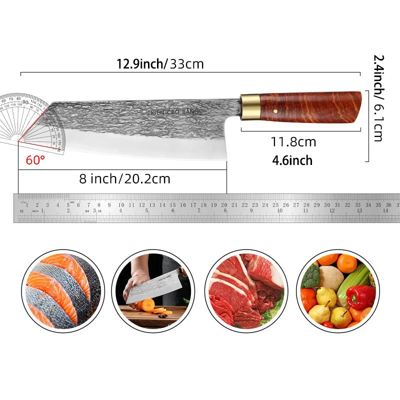 Hand-Forged Japanese Style Chef's Knife – Stainless Steel Chef's Knife Axl