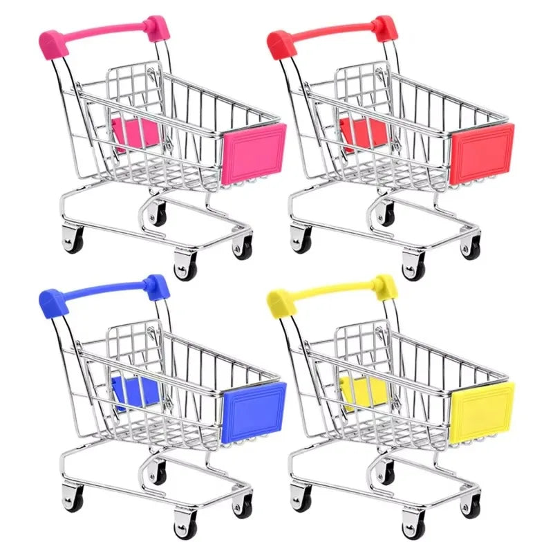 Mini Metal Shopping Cart Desktop Decor Model | Novelty Gift Desktop Decor Model Axl