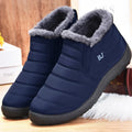 HAJINK Women's Slip-On Fur-Lined Snow Ankle Boots – Winter Snow Ankle Boots Axl Blue 37