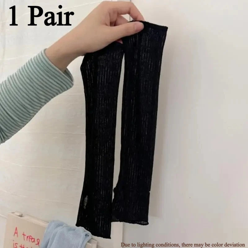 Women's Thin Breathable Mid-Tube Socks | Japanese Leg Warmers Mid-Tube Socks Axl black-1pcs