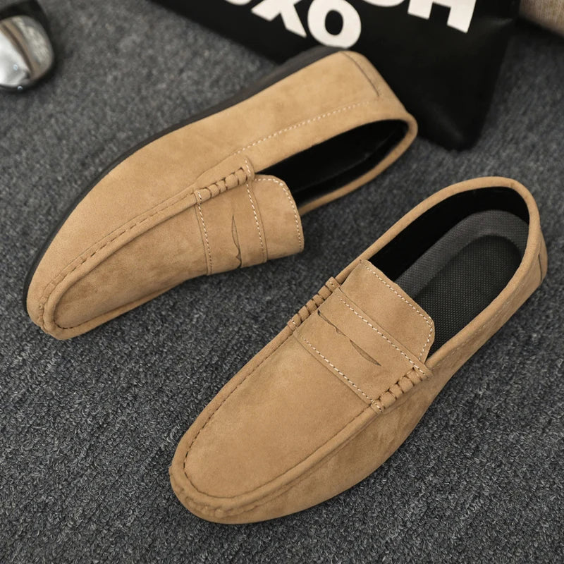 Men's Lightweight Canvas Slip-On Loafers – Breathable Flat Shoe Canvas Slip-On Loafers Axl