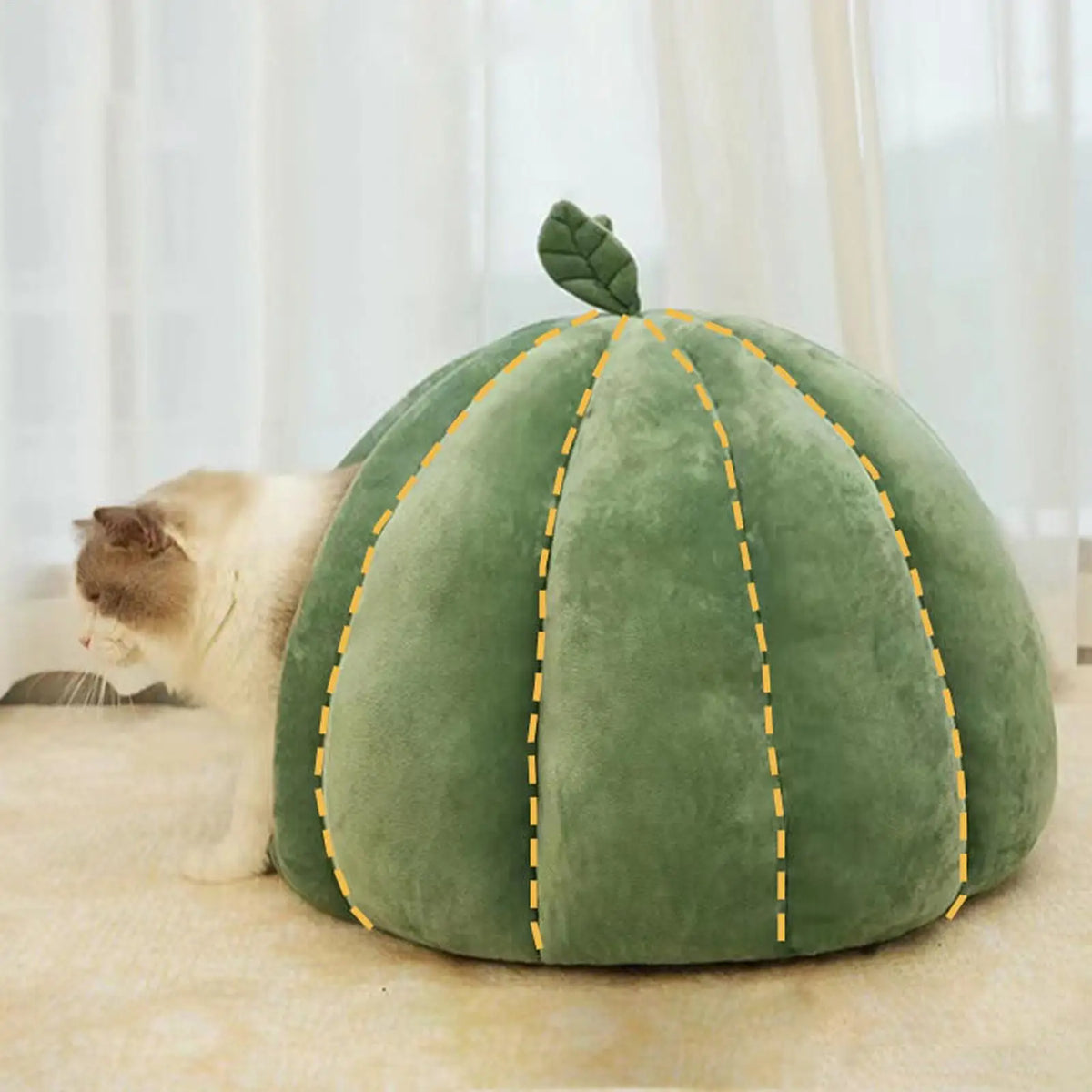 Pumpkin Cat Cave Bed – Cozy Fleece Pet Hideaway for Cats & Dogs Cat Cave Bed Axl