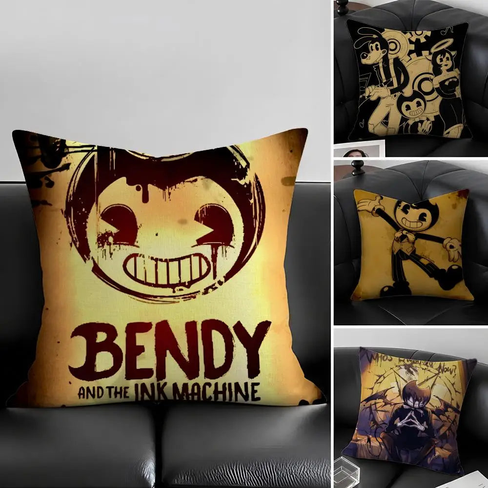 Bendy and the Ink Machine Linen Cushion Cover | 6 Sizes Decorative Cushion Cover Axl
