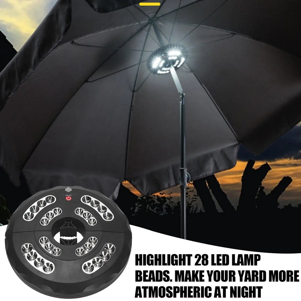 Rechargeable Umbrella Pole Light – 3 Modes Waterproof LED Outdoor Umbrella Light Axl