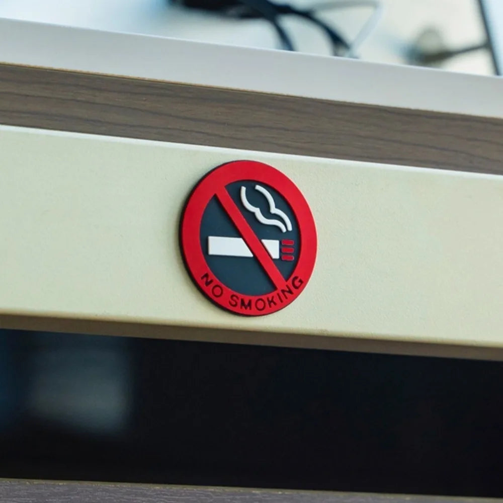 5-Pack No Smoking Sign Stickers – Round Self-Adhesive Decals Warning Sign Sticker Axl