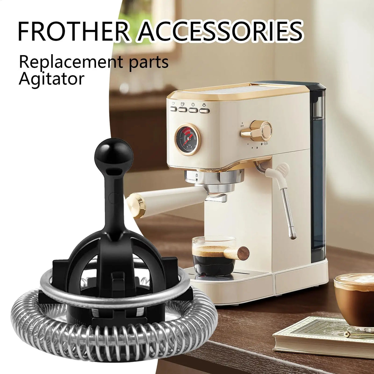Milk Frother Whisk Replacement – Stainless Steel Spring Whisk Frother Whisk Replacement Axl