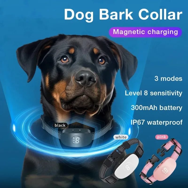 Waterproof Anti-Bark Dog Training Collar – Vibration & Beep Bark Deterrent Collar Axl