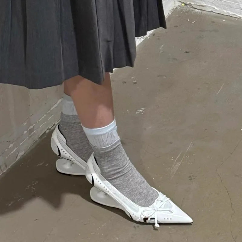 Women's Bow Mary Jane Pumps – Pointed Toe Block Heels Mary Jane Pumps Axl