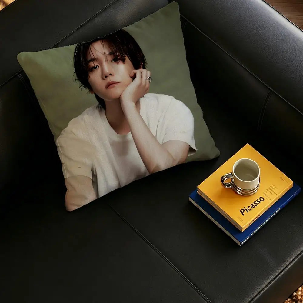 Baekhyun Linen Cushion Cover – Printed Pillow Case Sofa & Bed Linen Cushion Cover Axl