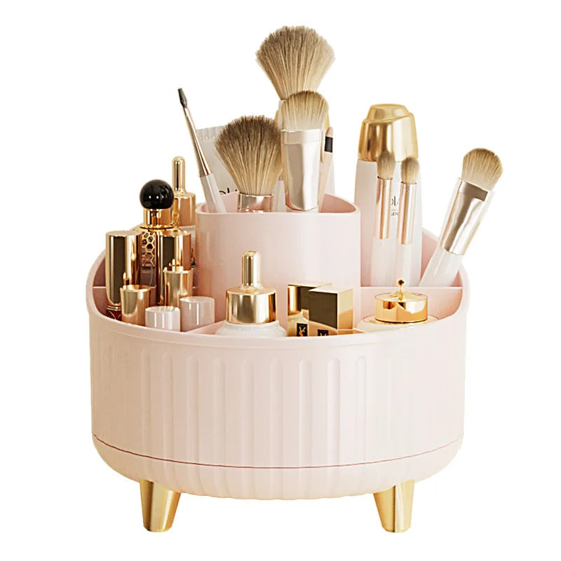 360° Rotating Makeup Organizer – 7-Compartment Brush Holder Makeup Organizer Axl