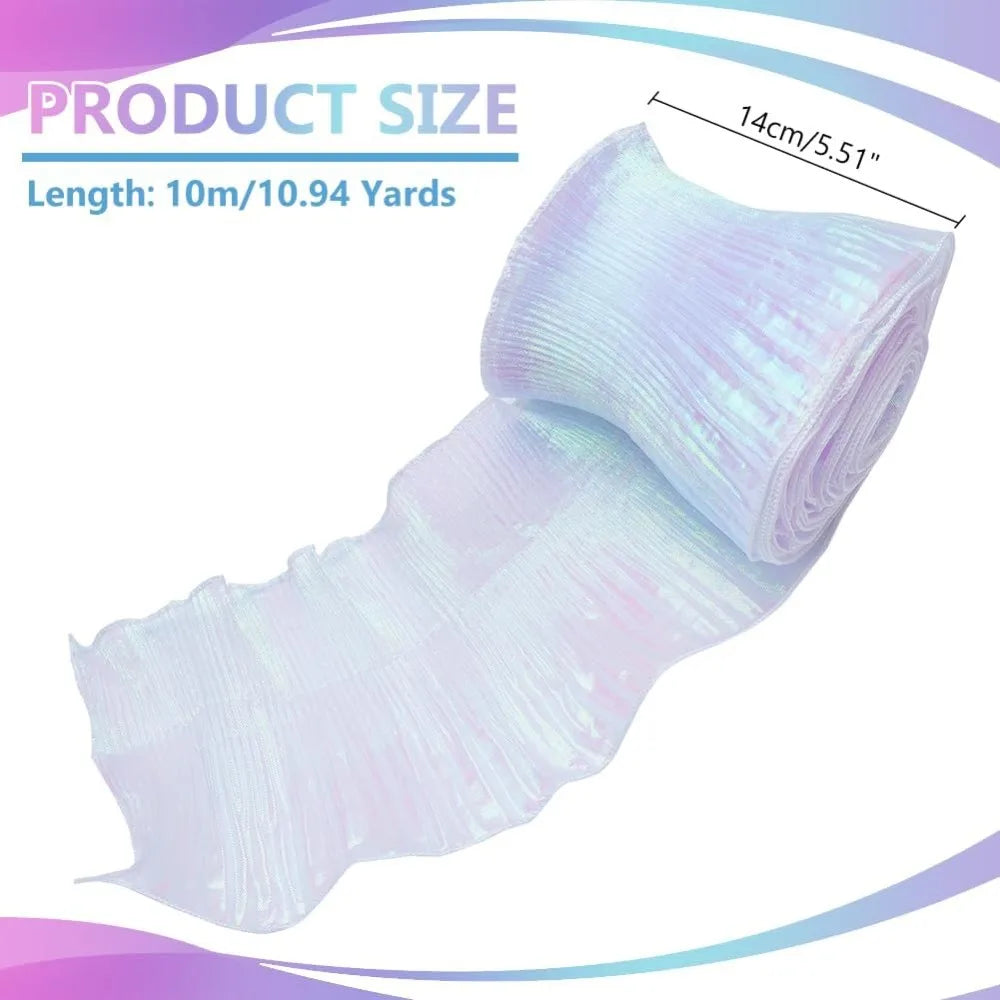 10M Pleated Ruffle Lace Trim 140mm – Thistle Polyester Ribbon Lace Ribbon Trim Axl