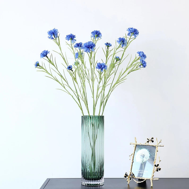 Silk Cornflower Artificial Flower Stem 70cm – Home & Wedding Artificial Flower Stem Axl