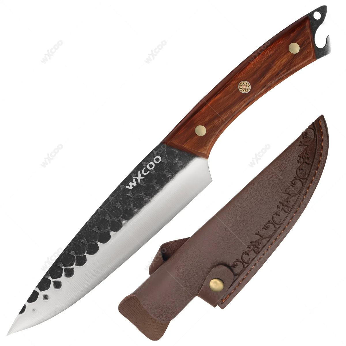 WXCOO Forged Kitchen Chef Knife & Folding Knife Set | Wood Handle Kitchen Knife Set Axl Chef Knife