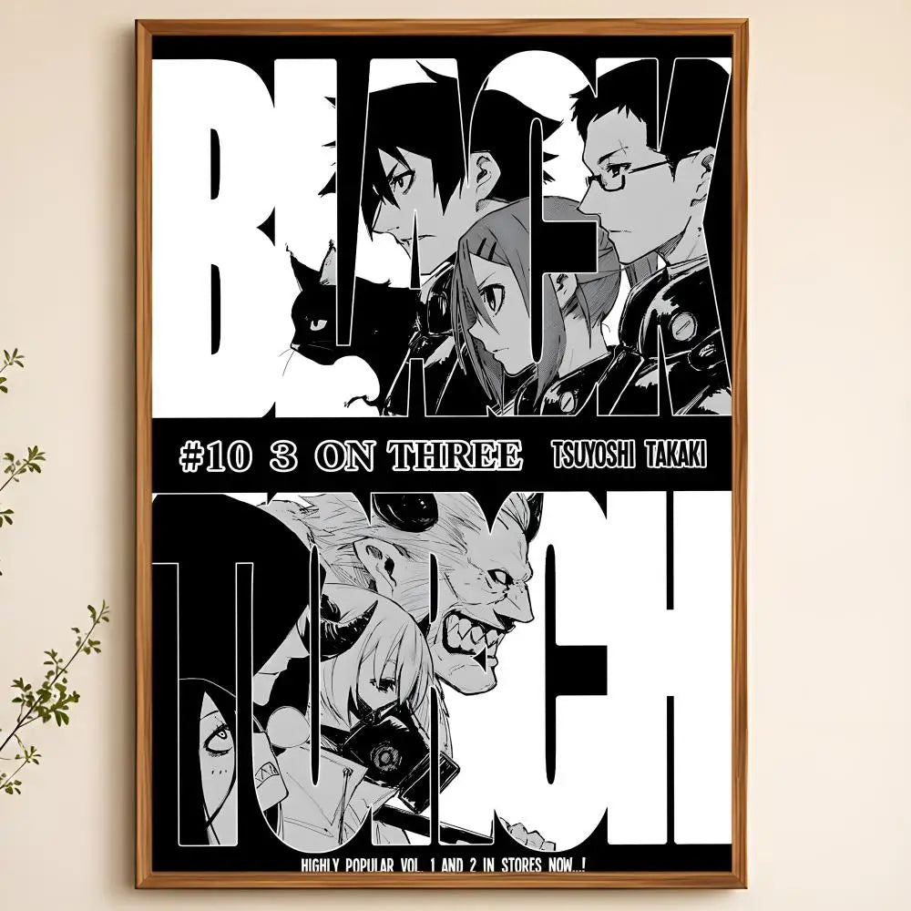 Black Torch Manga Waterproof PVC Peel & Stick Wall Poster Manga Wall Poster Axl White13 60X90cmNoframe