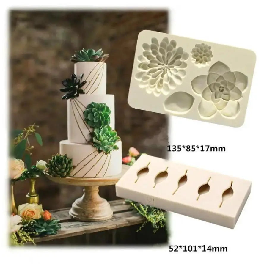 Succulent Silicone Mold – Fondant & Chocolate Cake Decorating Silicone Baking Mold Axl